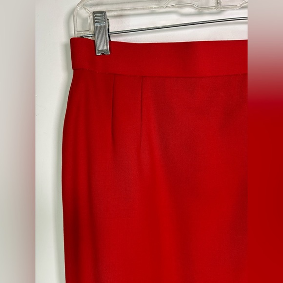 ❤️ Vintage Escada Red Wool Pencil Skirt Women’s Size 6 - Picture 2 of 9